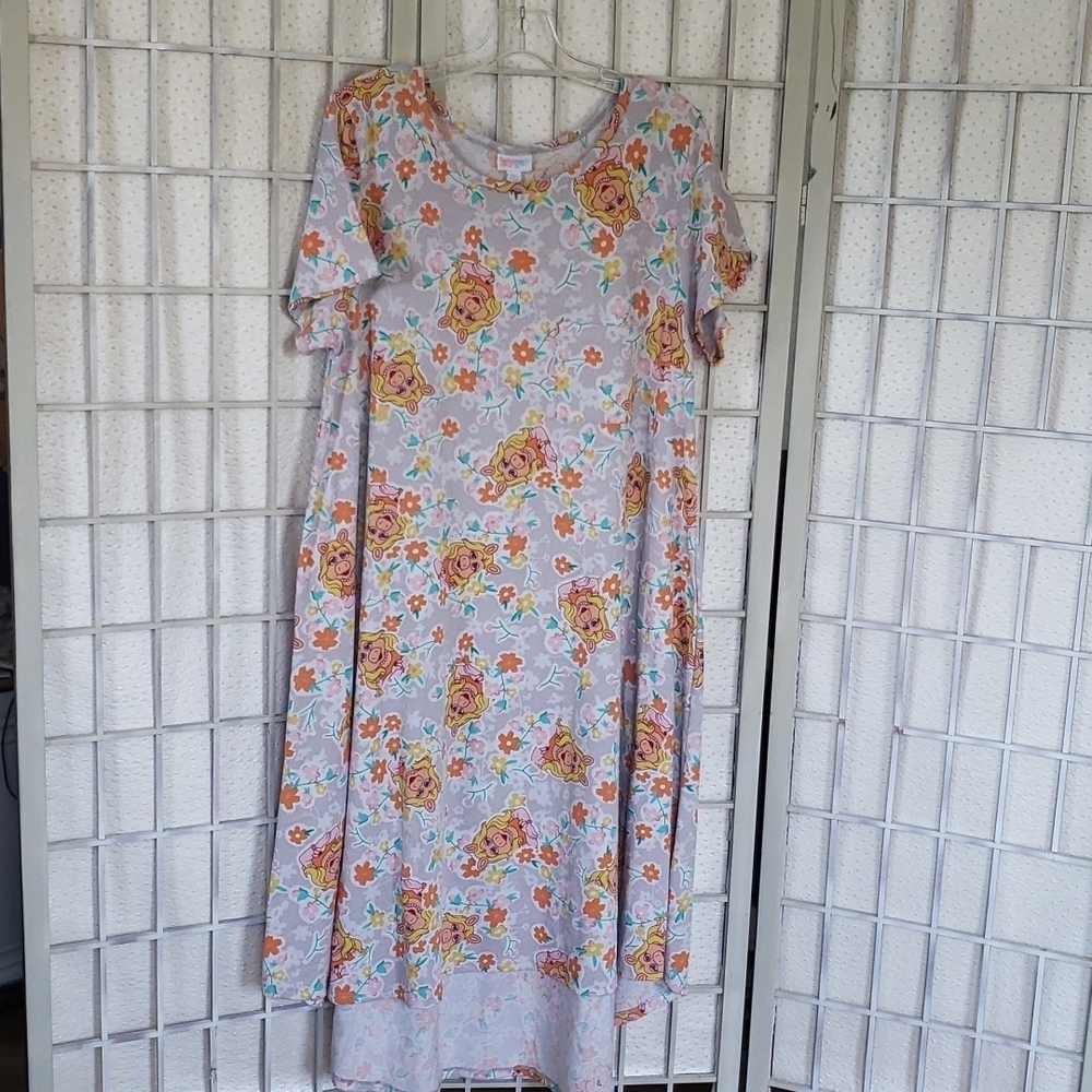 Lularoe MISS PEGGY short sleeves hi low tunic  dress size XL